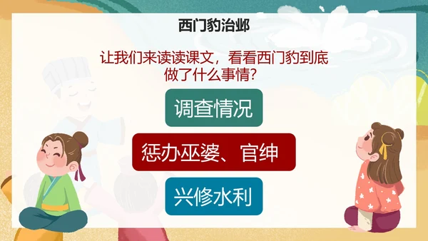 部编版四年级上册《西门豹治邺》课件PPT模板