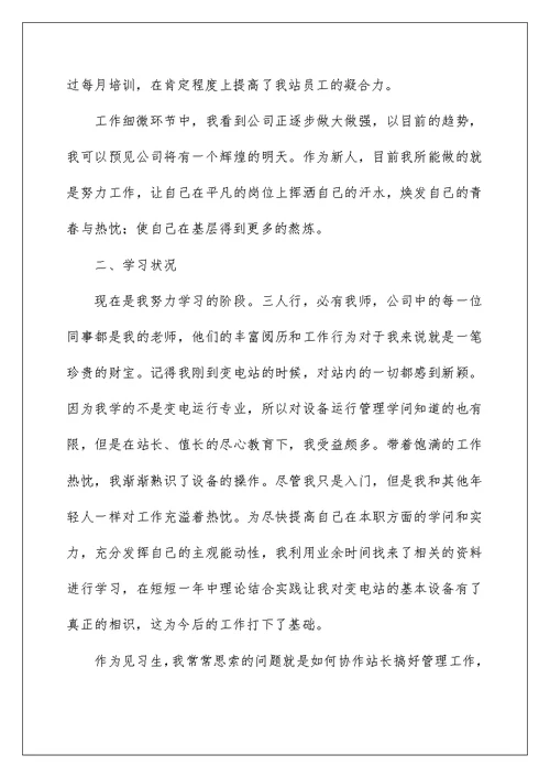 转正人员申请表个人工作总结