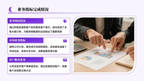 紫色系简约风关于试用期总结工作成果展望答辩PPT模板