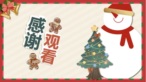 黄色卡通风雪人圣诞快乐PPT模板