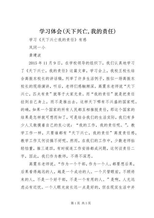 学习体会(天下兴亡,我的责任).docx