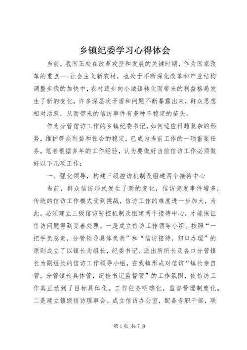 乡镇纪委学习心得体会.docx