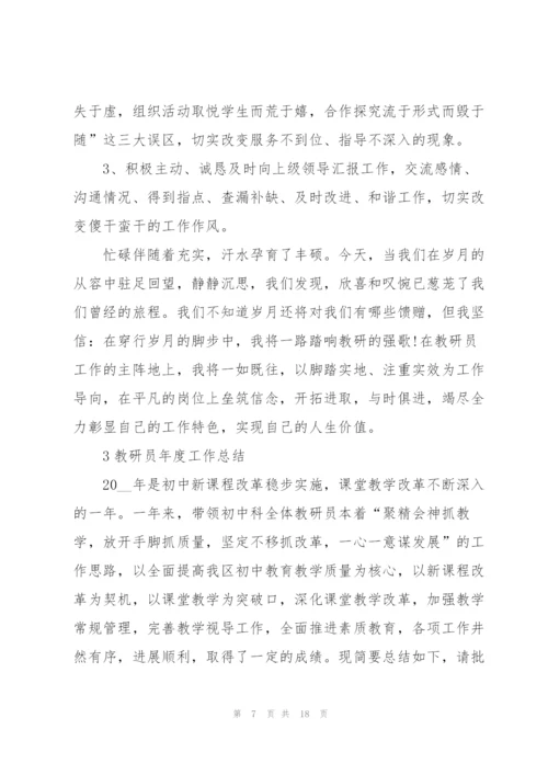 教研员年度工作总结大全5篇.docx