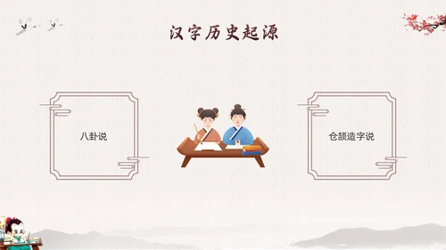 棕色古风走进趣味汉字世界PPT模板宣传PPT动态PPT中国传统文化汉字