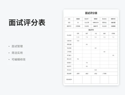 面试评分表