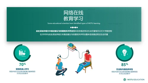 欧美教育培训网络课教学学校宣传PPT模板