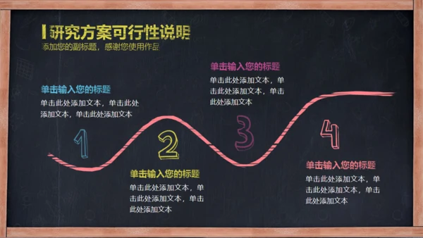创意粉笔字论文答辩通用PPT模板