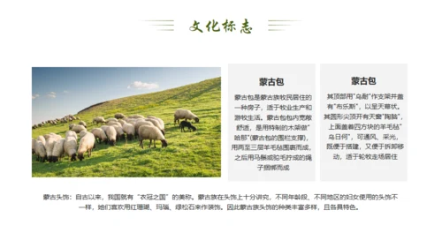 风吹草地见牛羊，内蒙古介绍通用PPT模板