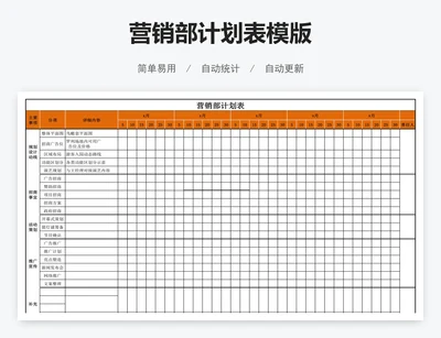 营销部计划表模版