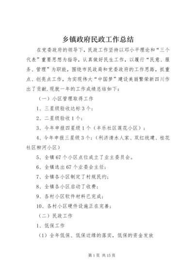 乡镇政府民政工作总结.docx