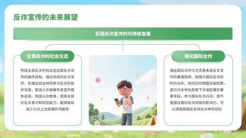绿色3D风反对电信诈骗知识宣传PPT