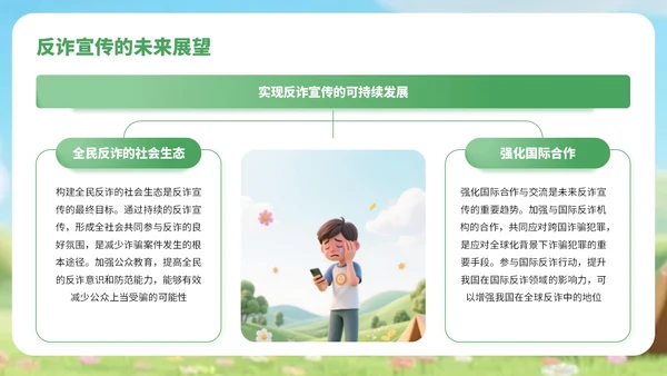 绿色3D风反对电信诈骗知识宣传PPT