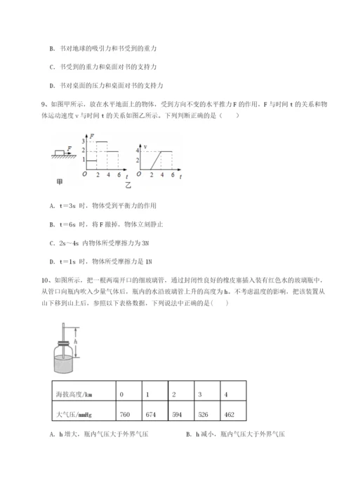 专题对点练习四川遂宁市射洪中学物理八年级下册期末考试单元测试试卷（含答案详解版）.docx