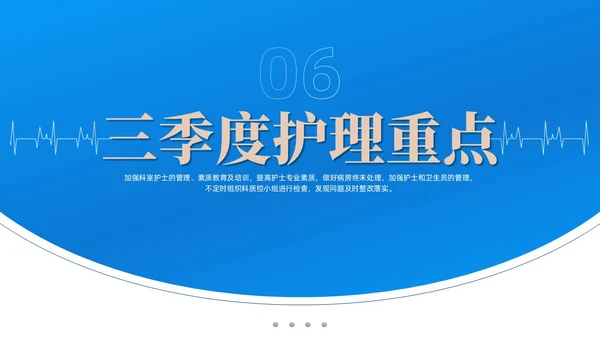 蓝色渐变色商务风护理质控工作总结共探护理质量医疗培PPT模板