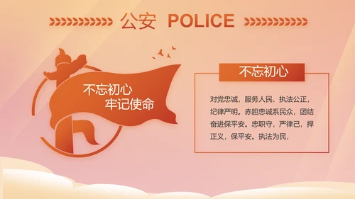 红色大气公安警察年终工作总结PPT