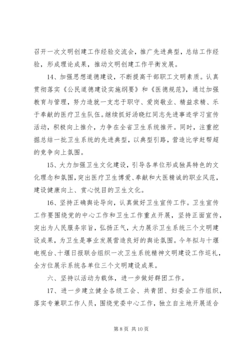 市卫生局党委工作要点.docx
