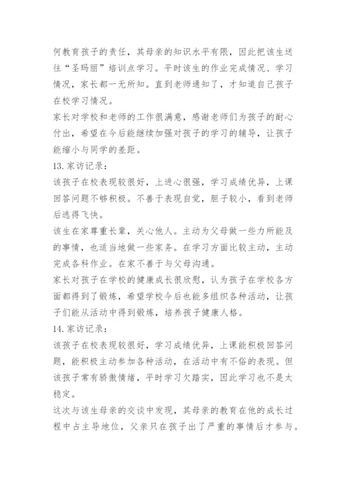 小学教师家访记录内容.docx