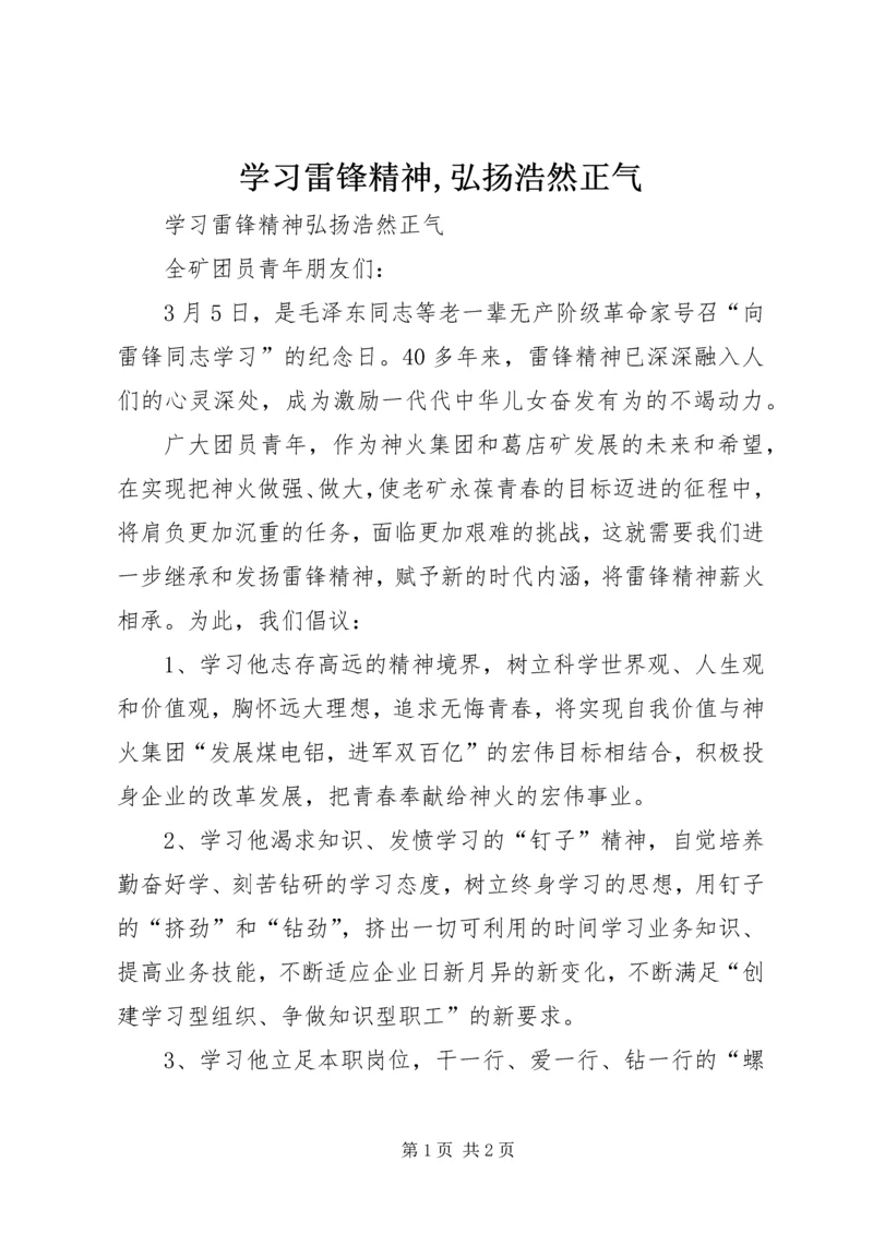 学习雷锋精神,弘扬浩然正气.docx