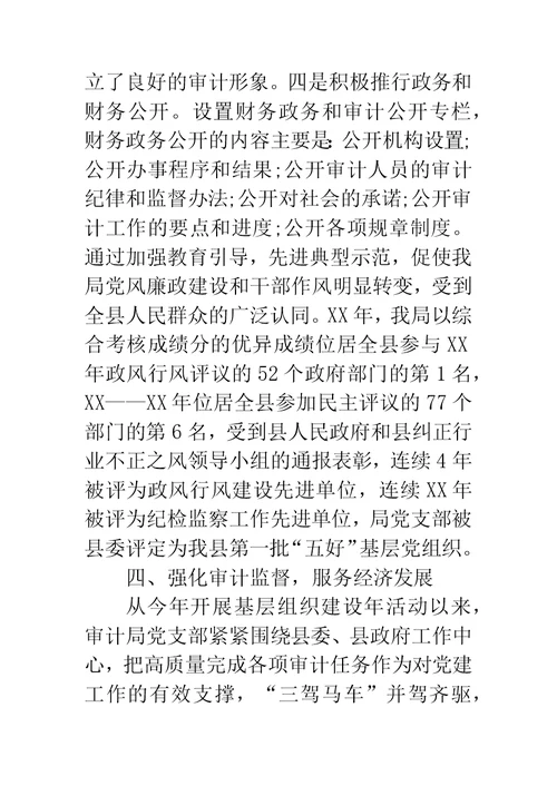 审计局党委书记述职报告