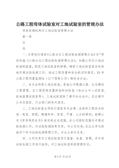 公路工程母体试验室对工地试验室的管理办法 (5).docx