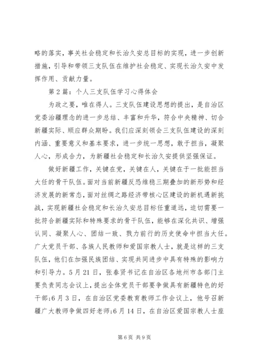 学习“三支队伍”心得体会 (2).docx