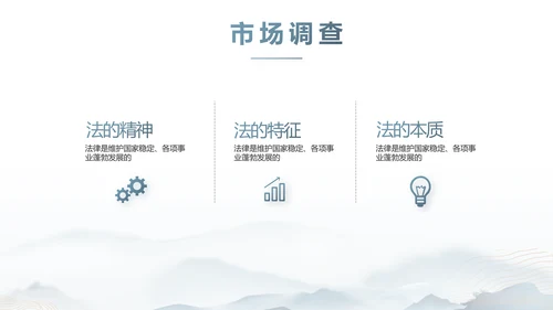 蓝色中国风道德与法治总结PPT