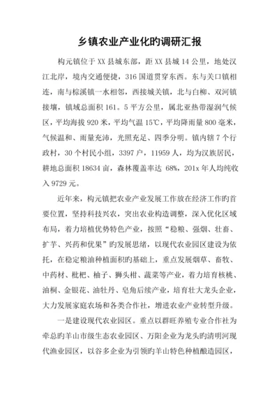 乡镇农业产业化的调研报告.docx