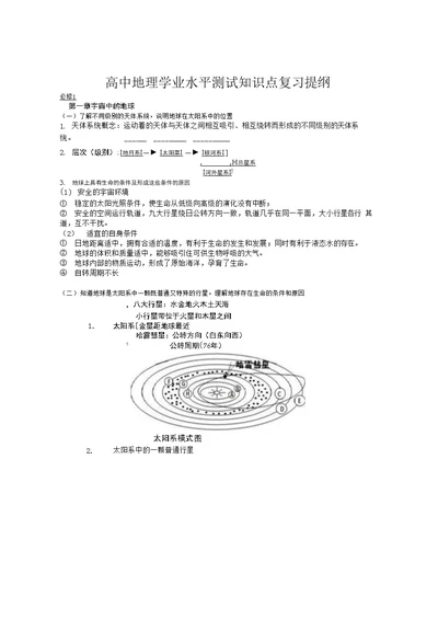 高中地理学业水平测试知识点复习提纲