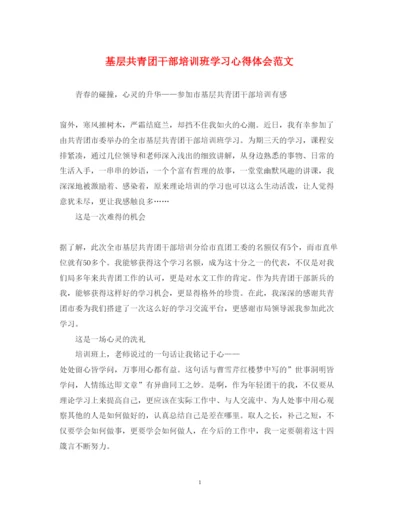 精编基层共青团干部培训班学习心得体会范文.docx