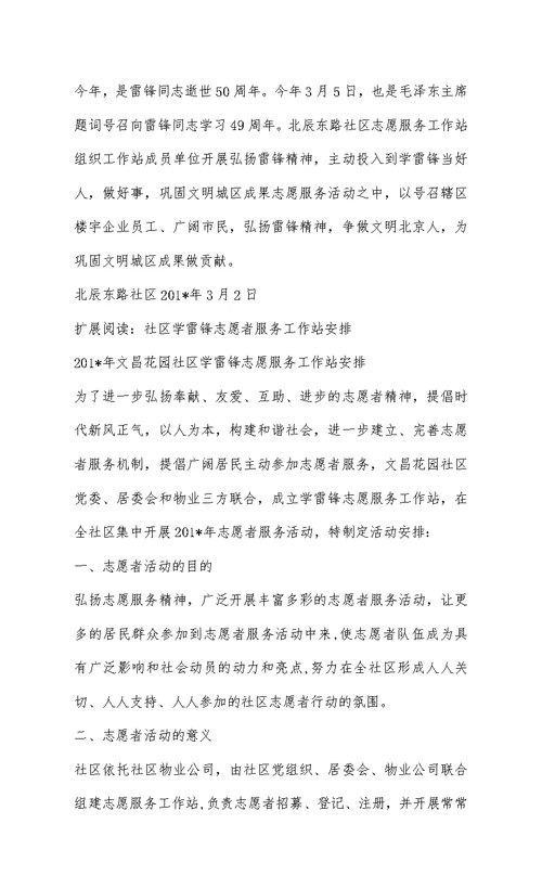 志愿服务工作站学雷锋活动小结