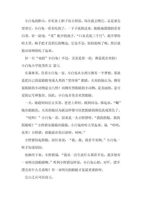 小白兔小学优秀作文7篇