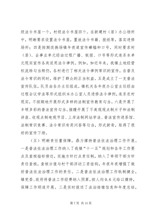 五五普法及法治镇创建自查报告.docx