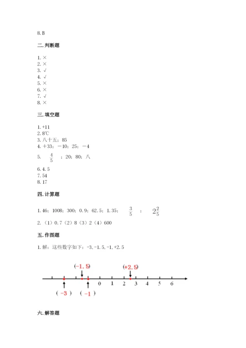 北京版小学六年级下册数学期末综合素养测试卷审定版.docx