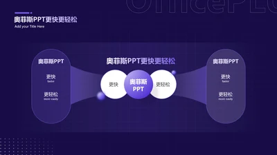 紫色创意通用流程关系2项PPT