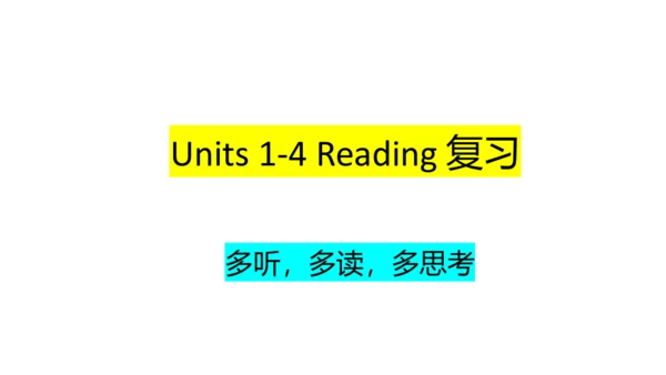 2024-2025学年人教版九年级英语units 1-4 语法、Reading 复习（课件＋内嵌音频