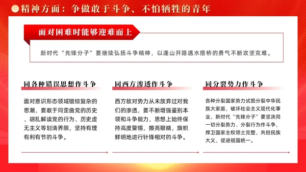 红色党建广大青年要在奋进新征程中争当先锋党课ppt
