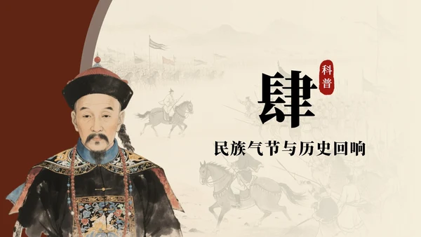 棕色中国风林则徐人物介绍教学课件PPT模板
