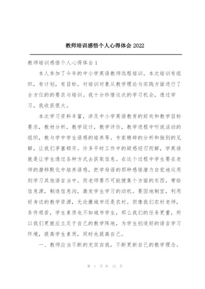 教师培训感悟个人心得体会2022.docx