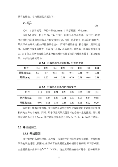 卫星金属网状天线的开发与制作--毕业论文.docx