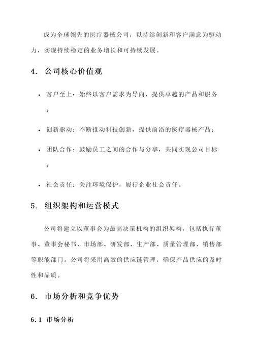 医疗器械公司成立方案