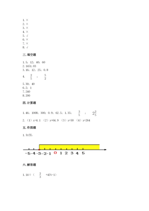 六年级下册数学期末测试卷带解析答案.docx