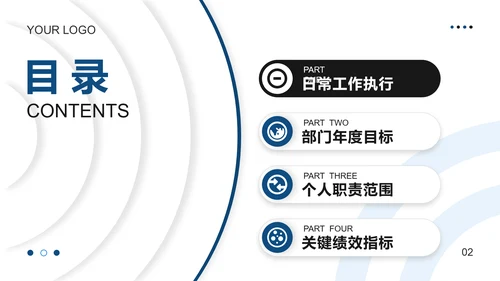 潘通蓝简约风通用项目总结月度总结工作总结PPT模板