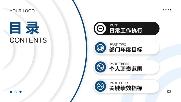 潘通蓝简约风通用项目总结月度总结工作总结PPT模板
