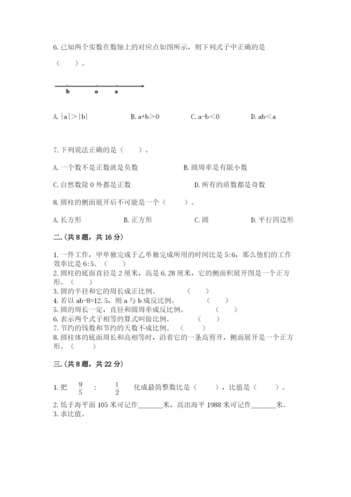 人教版数学六年级下册试题期末模拟检测卷含完整答案【各地真题】.docx