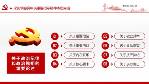 两学一做党课之讲规矩有纪律ppt模板