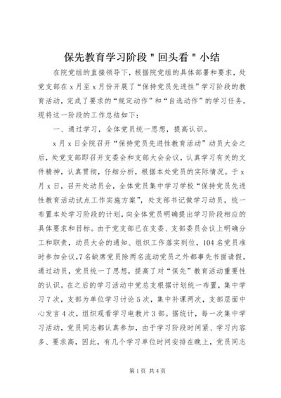 保先教育学习阶段＂回头看＂小结.docx