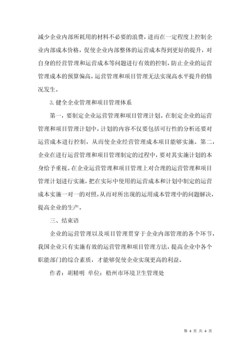 企业项目管理及运营管理论文.docx