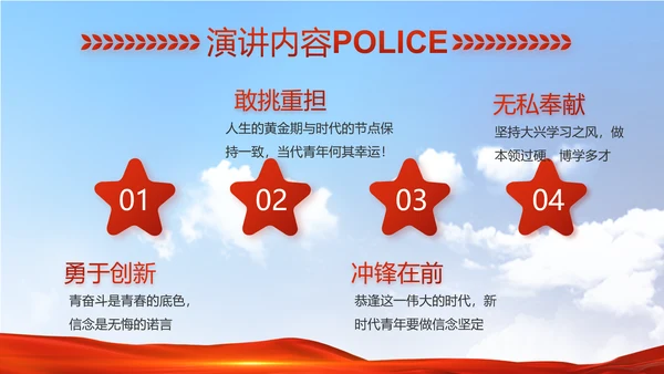 警察公安心向党工作总结计划PPT