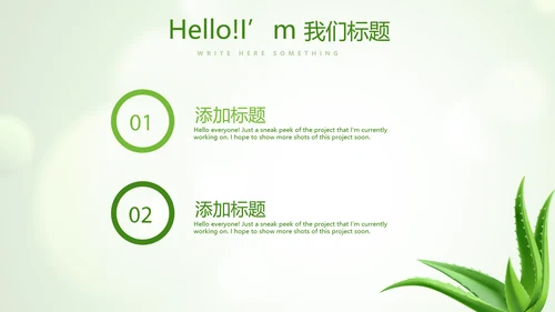 绿色清新芦荟面膜动态PPT