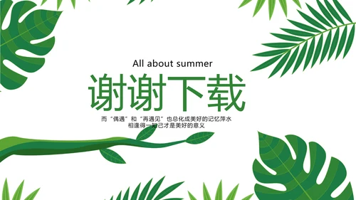 夏日风情清凉一夏PPT动态模板
